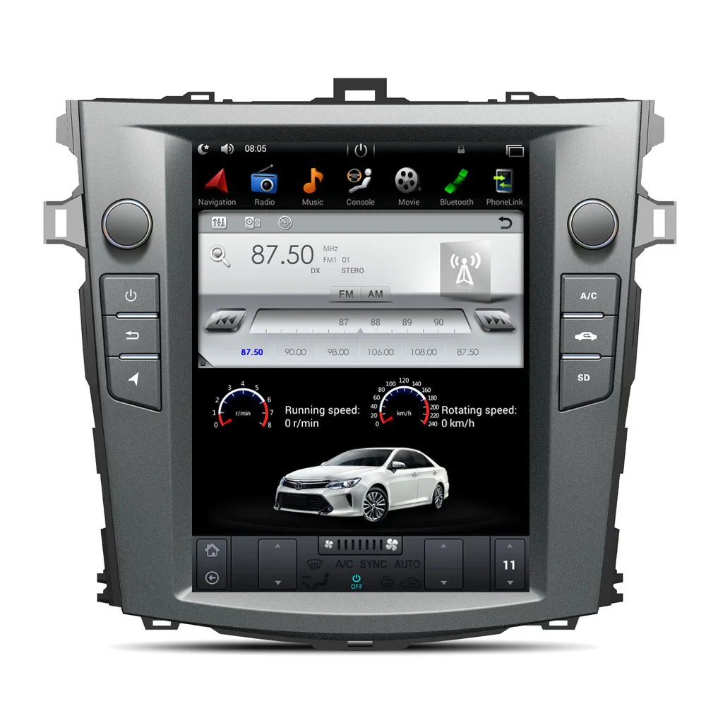 10 4 &quotTesla Android Fit TOYOTA Corolla 2007 2009 2010 2011 2012 Авто A/C автомобильный dvd-плеер навигация gps