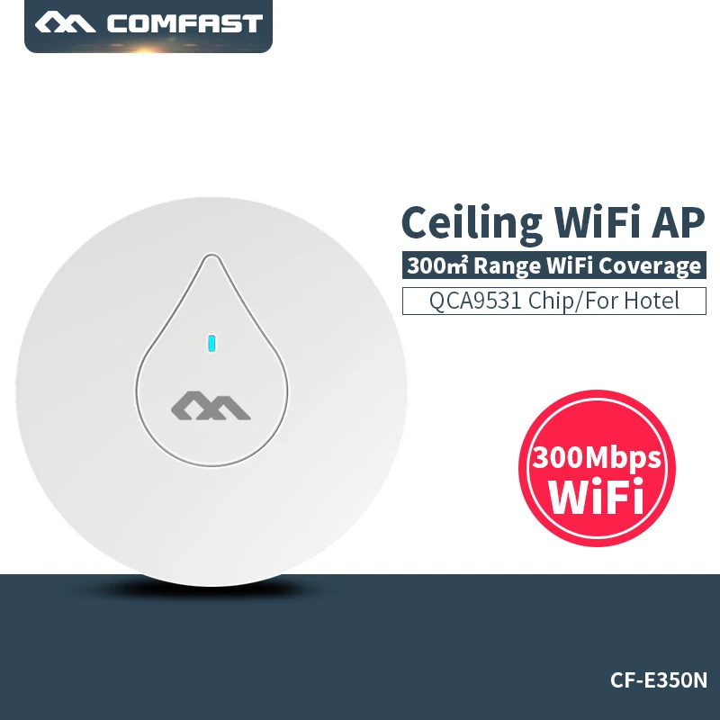 

COMFAST CF-E350N 300Mbps Ceiling AP 802.11b/g/n wireless AP wifi coverage router 16 Flash WiFi Signal Access Point 48V POE power
