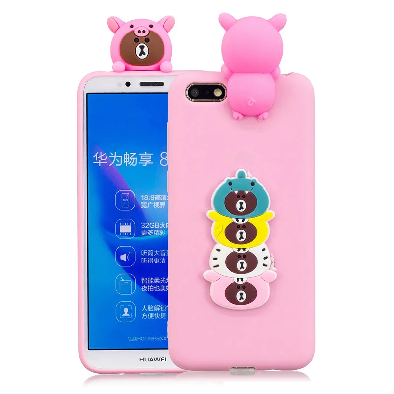 Huawei Y5 Lite, Не доставая его из чехла чехол для Huawei Y 5 Y5 Lite чехол мультфильм 3D куклы игрушки чехлы для мобильного телефона из мягкого силикона, чехол для мужчин и женщин - Цвет: J
