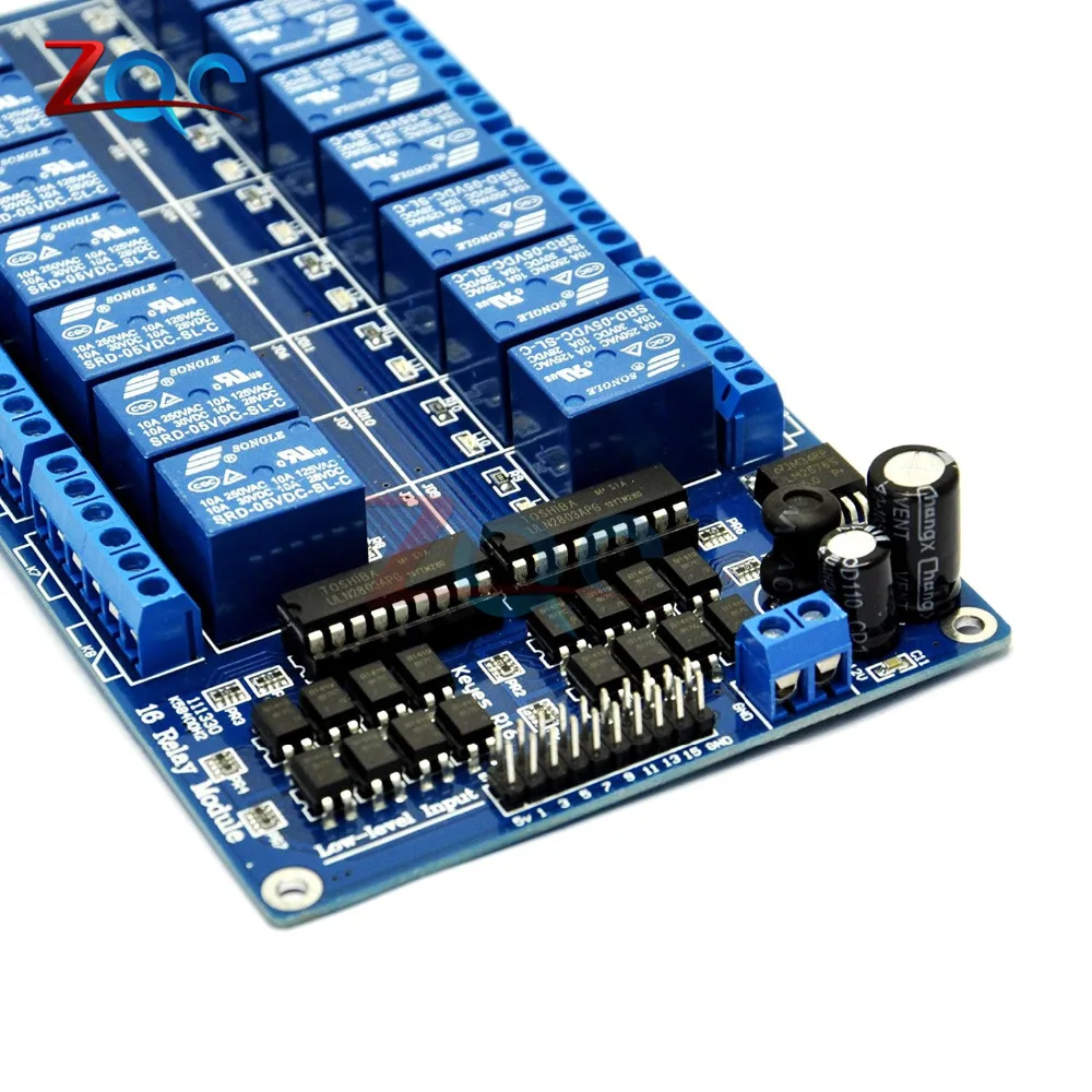 Плата интерфейса релейного модуля постоянного тока 5 в 16 каналов для Arduino PIC ARM DSP PLC