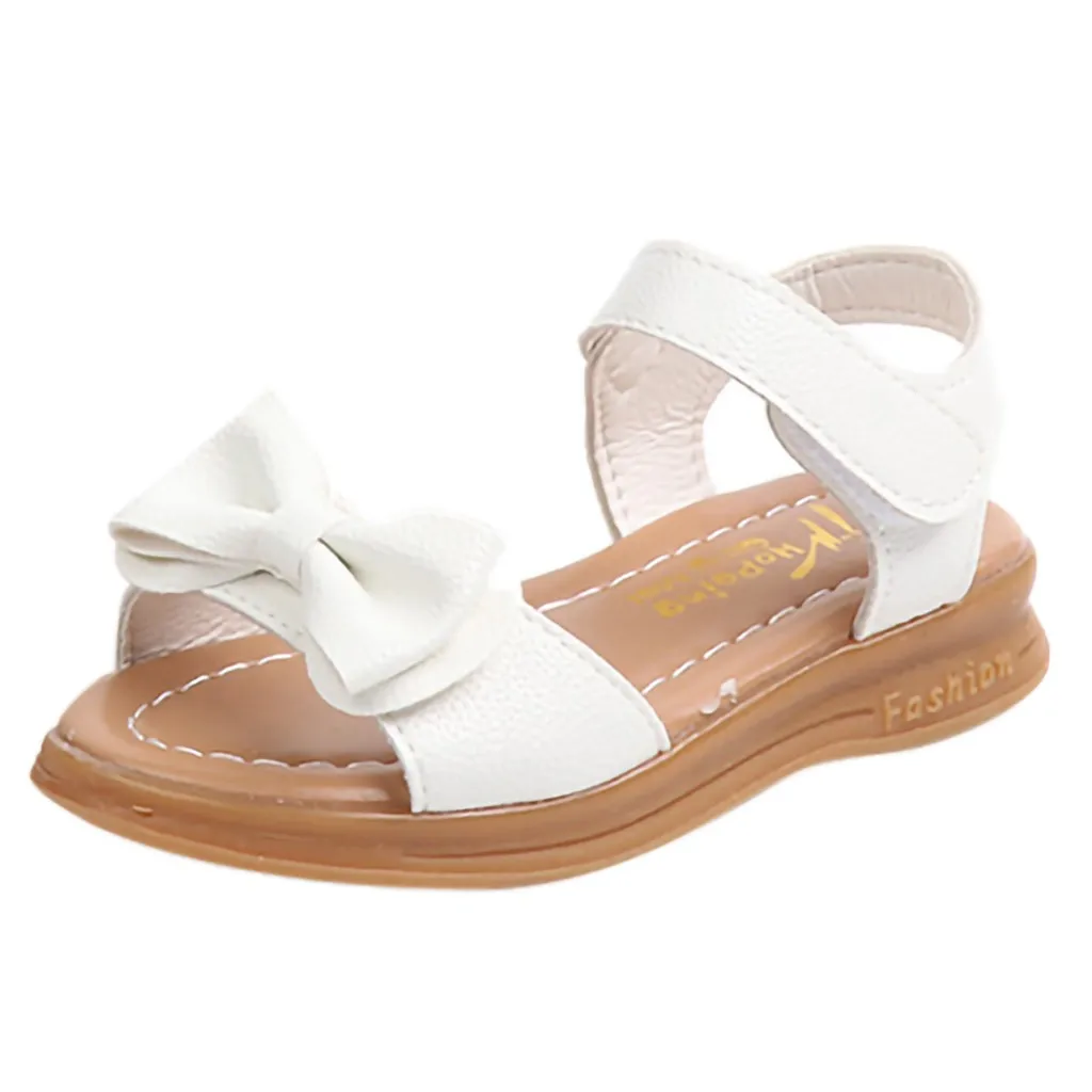 Newest kids sandals Summer Kids Shoes Children Magic Hook Beach Sandals Fashion Bowknot Girls Flat Pricness Shoes Dropshipping