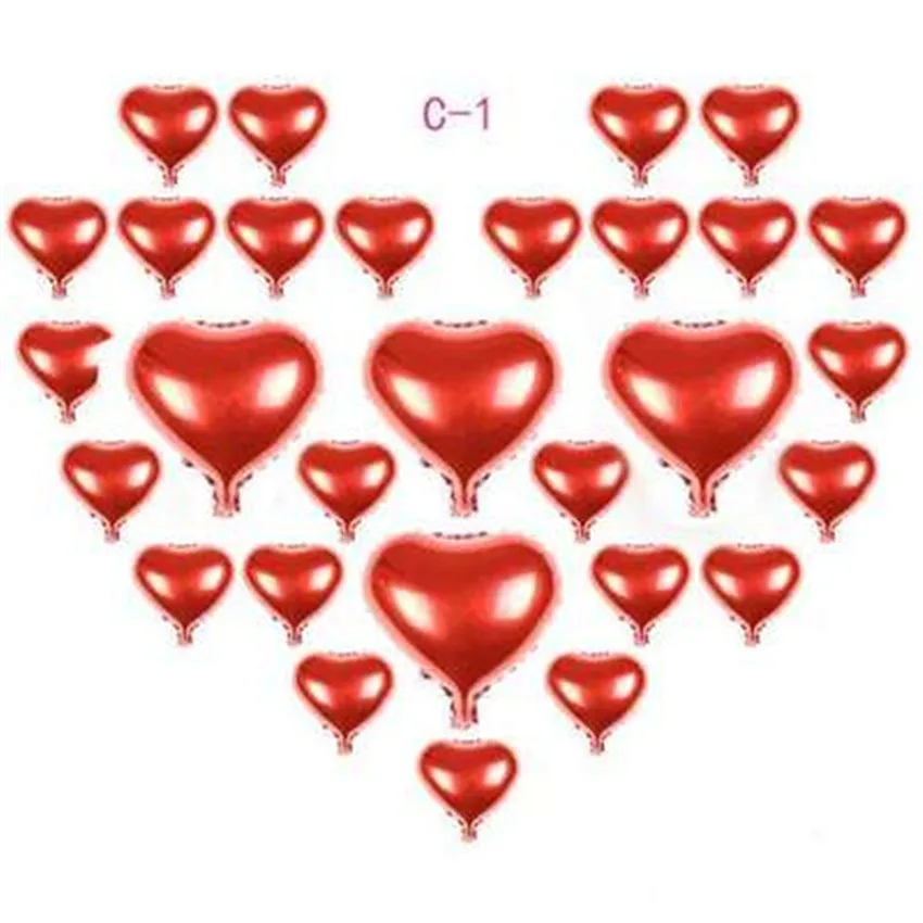 

5pcs/lot 18inch pure color balloons love red Heart balloon aluminum foil ballons for wedding love decoration globos
