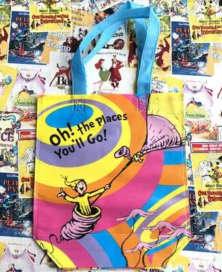 DR. Seuss кошка в шляпе шоппер сумки-тоут печать нетканый Рециркулирующий мешок