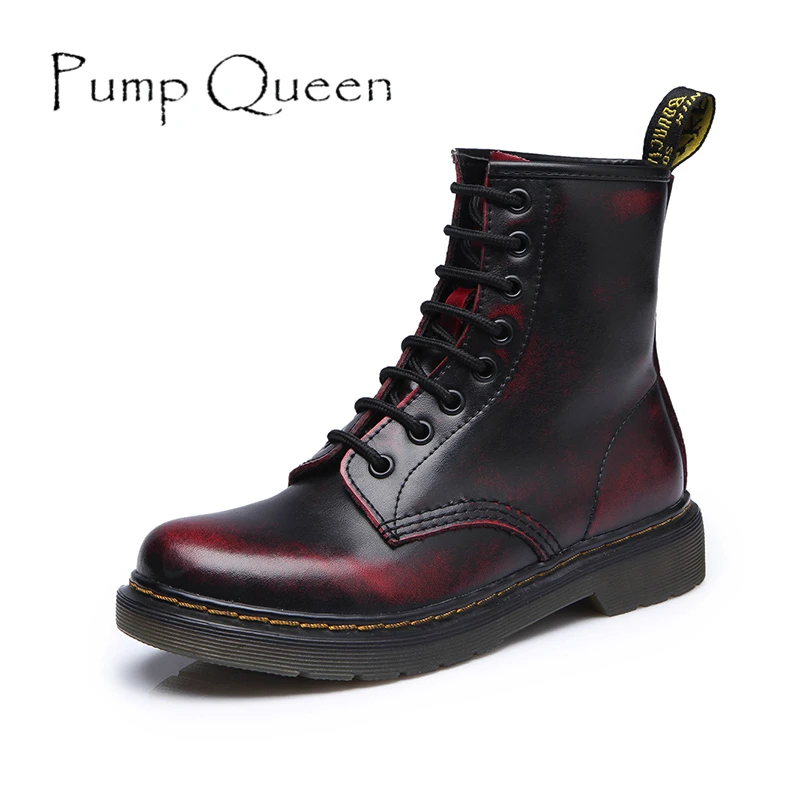 Мартин обувь для женщины мотоцикл плоские ботинки 2015 осень зима женщин кожа