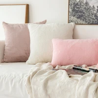 faux rabbit fur cushion cover solid super softer plush home decor pillow cover decorative pillowcase pillowsham lumber pillow