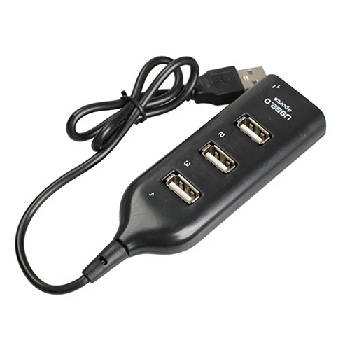 4-портовый разветвитель USB 2 0 высокоскоростной черный мини-адаптер гнезда для