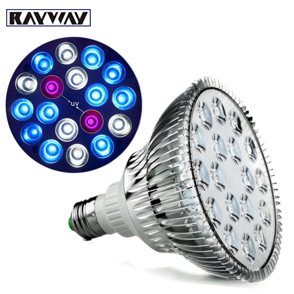 Светодиодная лампа E27 для аквариума UVlight освещение домашних животных растений 54
