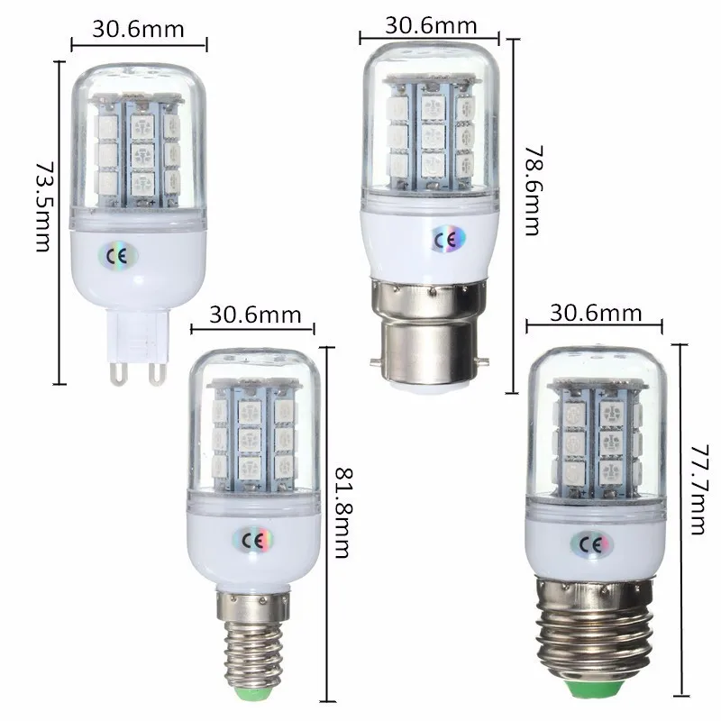 Светодиодный лампы E27 E14 G9 B22 27 48 S 5050 SMD светодиодные светодиодный светильник без