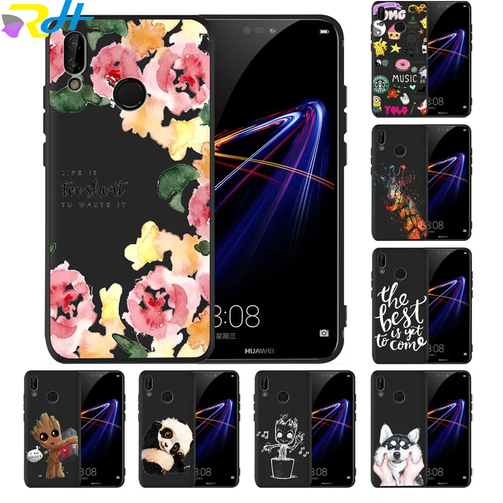 Для funda Huawei P умный чехол панда Хаски черные ТПУ чехлы для P20 lite P8 2017 Coque Etui P30 Pro