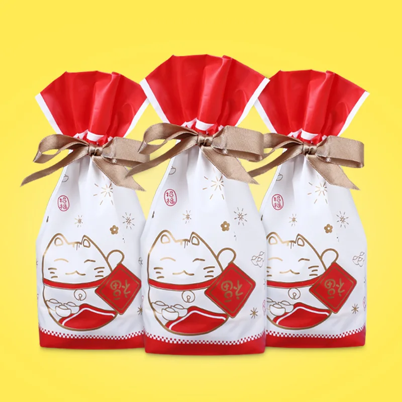 

100pcs Plastic bag Sack bag snack candy red gift bag ziplock plastic bag