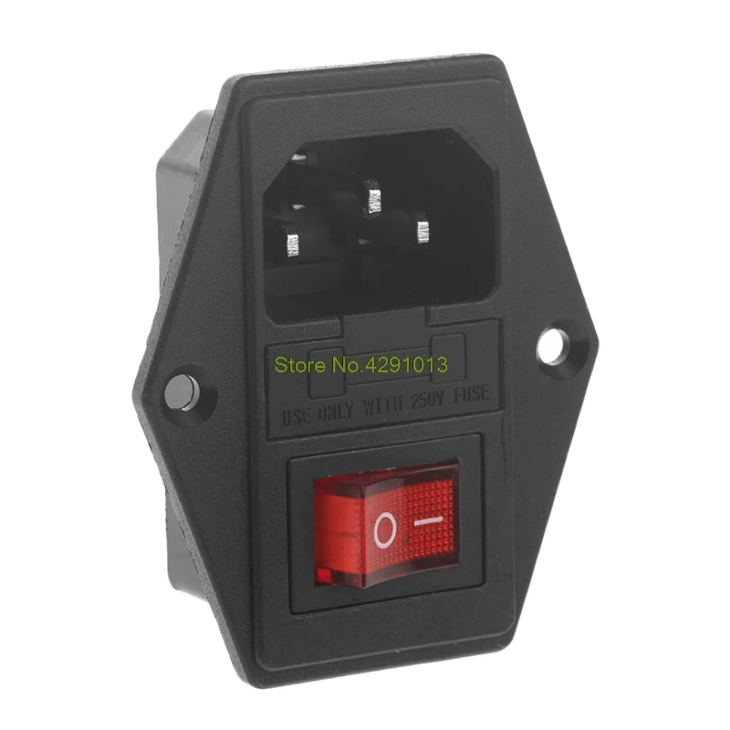 1 шт. 10A 250 В 3 Pin IEC320 C14 AC Вход штекер розетка с предохранителем Прямая поставка