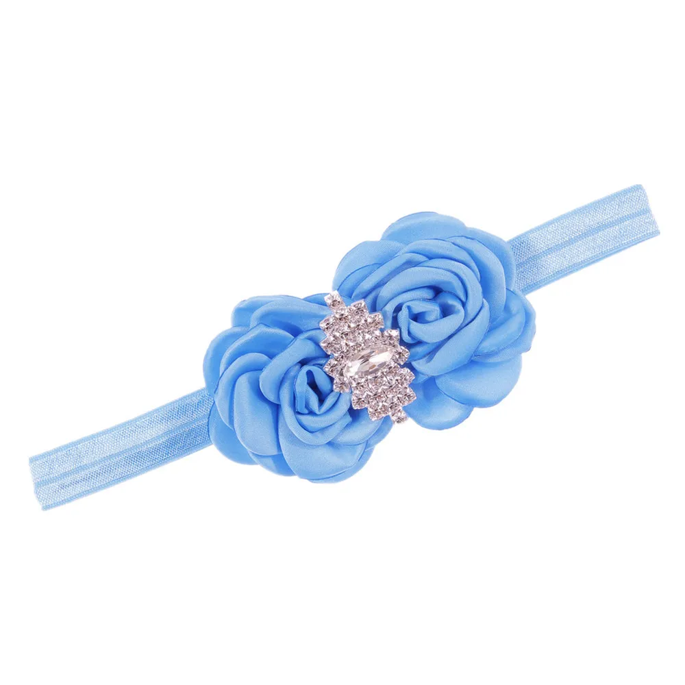 

Nishine 10pcs/lot 2018 Newborn Burn Rose Flower Headband With Crystal Rhinestone Elastic Girls Kids Headwear Photography Props