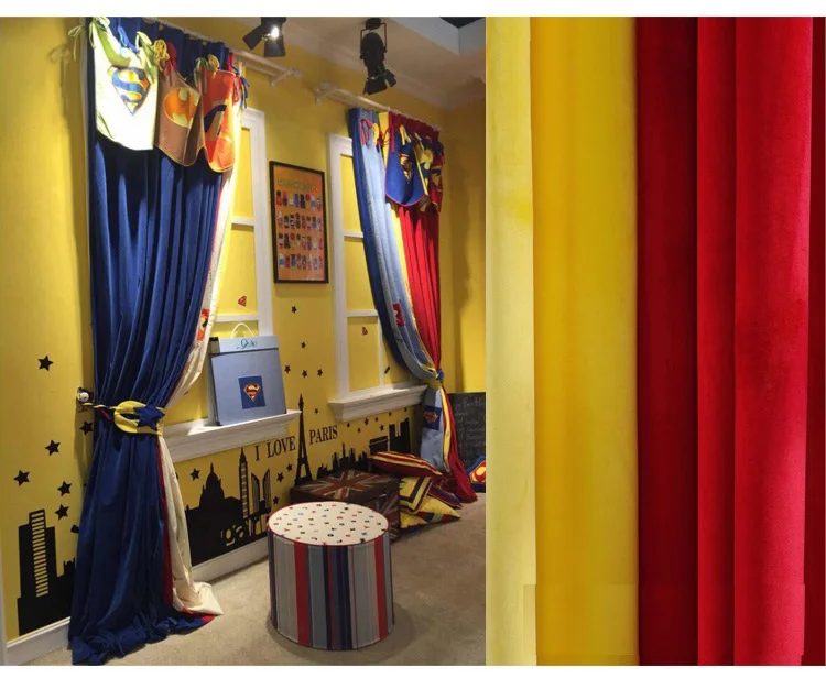 Занавески с героями мультфильмов затемняющие шторы из мягкой ворсовой ткани