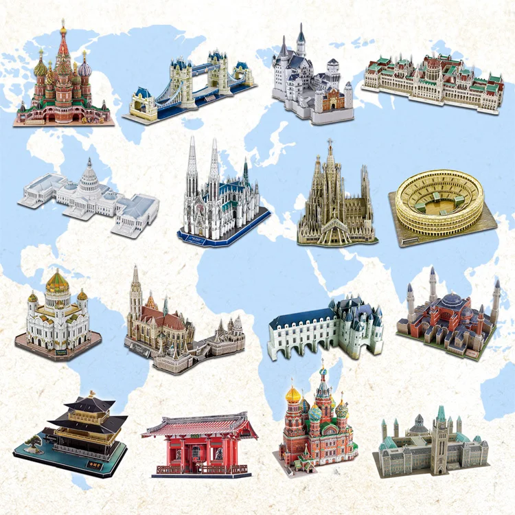 3D пазл World Building Paper миниатюрная картонная модель в сборе развивающие игрушки для