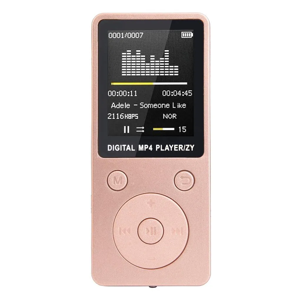 Портативный MP4 без потерь Звук Музыкальный плеер FM рекордер walkman плеер мини Поддержка музыки, радио, записи, 3 TF карты не включены - Цвет: Розовый