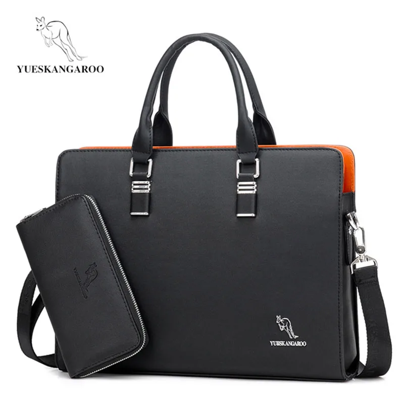 Black suit Yueskangaroo Брендовые мужские деловые сумки для ноутбука мужские дорожные сумки на плечо мужские сумки мужские портфели HA047 - Цвет: Black suit