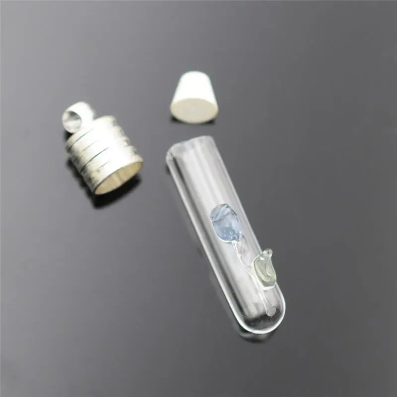 light blue 5 штук розовые бутоны цветок Три-dimensio стеклянный флакон кулон имя или мелкое художественное Стеклянное Ожерелье Подвеска в виде сосуда ремесло materia подвески - Окраска металла: light blue