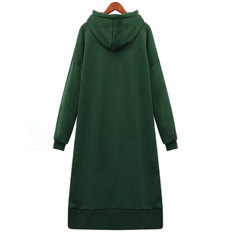 Женское длинное платье с капюшоном повседневное осеннее пальто и большим