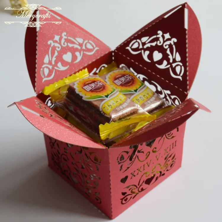 Бумажная Складная Подарочная коробка товары для вечеринок свадебные сувениры с