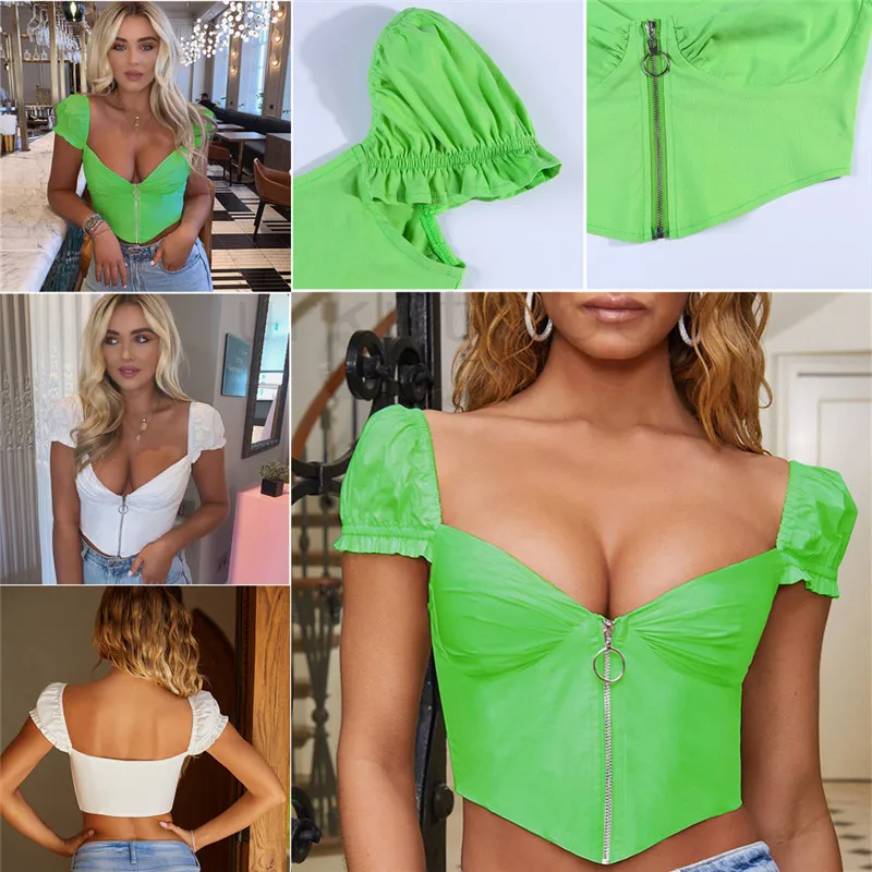 hirigin Women Girl Summer ruffles tank tops female Short Sleeve Slim Beach style vest ladies Sexy casual new fashion short Top