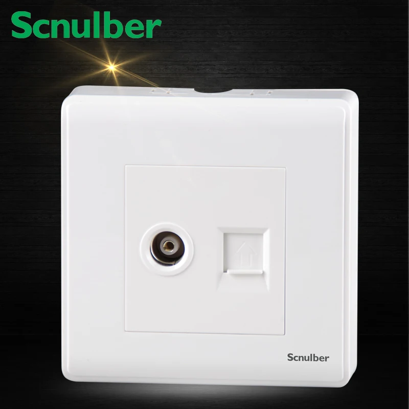 1 шт. тип поверхности ТВ телевизионное гнездо и RJ45 8 p интернет компьютер стены