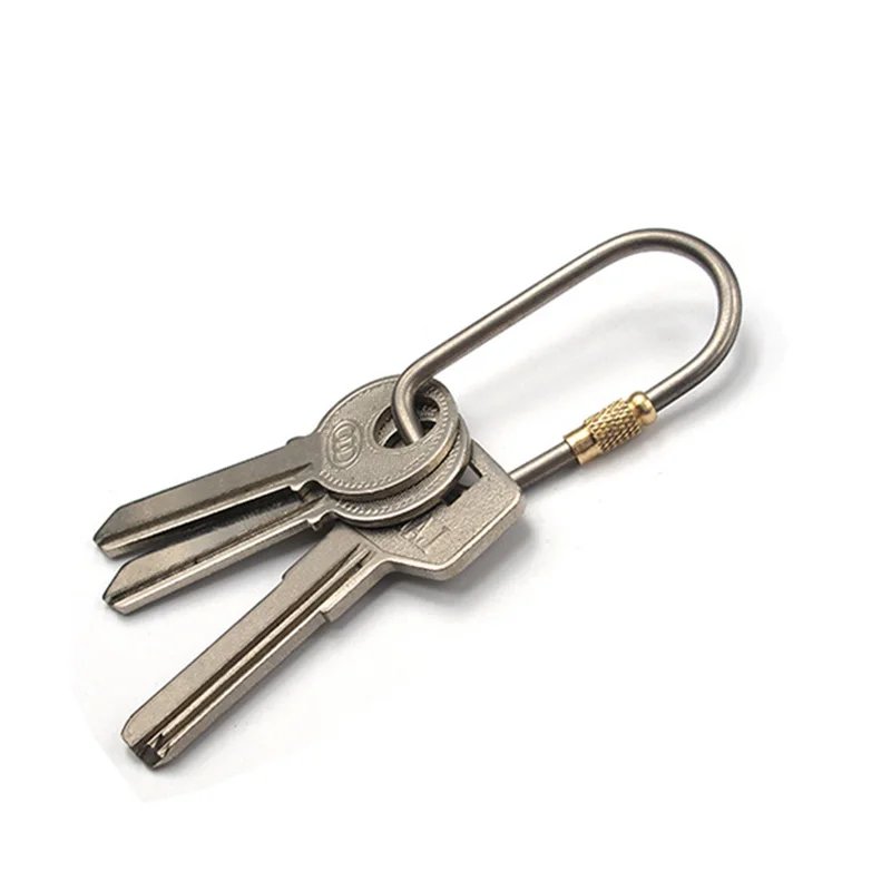 1PC Titanium Alloy Keychain With Lock Key Storage Buckle Backpack Hanging Quick Hook Accessories Outdoor Equipment Tool | Спорт и