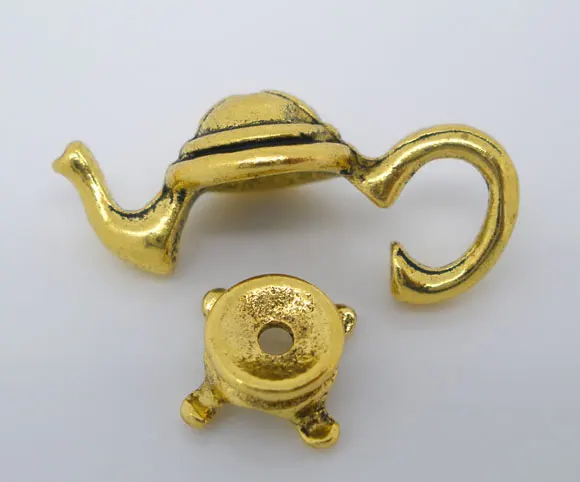 Новинка 10 комплектов золотистые колпачки для чайника фурнитура бусин 21x9 мм