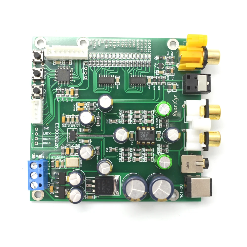 ES9038 OLED Q2M DAC DSD декодер поддержка IIS DSD коаксиальный волоконный вход 384 кГц DOP D5-001