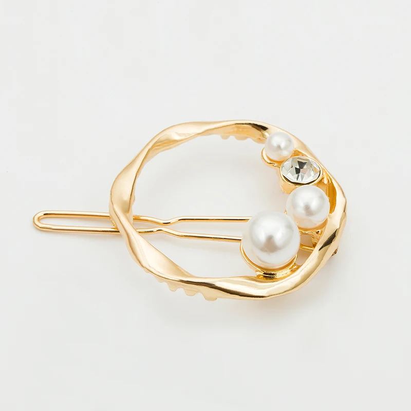 Новинка 2019 женские жемчужные заколки для волос круглой формы и в форме сердца