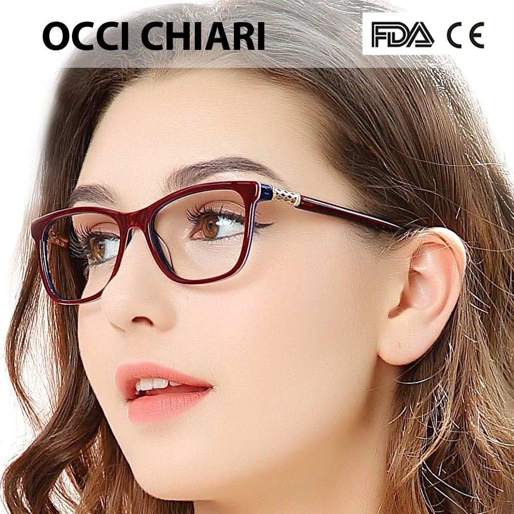 OCCI CHIARI, винтажные очки для близорукости, оправа для женщин, анти-голубые лучи, компьютерные очки, бриллиантовые пружинные петли, оптические очки, оправа