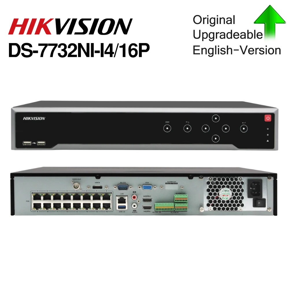 Hikvision POE DS 7732NI I4/16 P 16CH H.265 12mp NVR для ip камеры поддержка двухсторонней аудио HIK