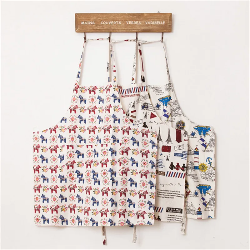 1 шт. фартук для приготовления пищи с изображением животных лошади железной башни