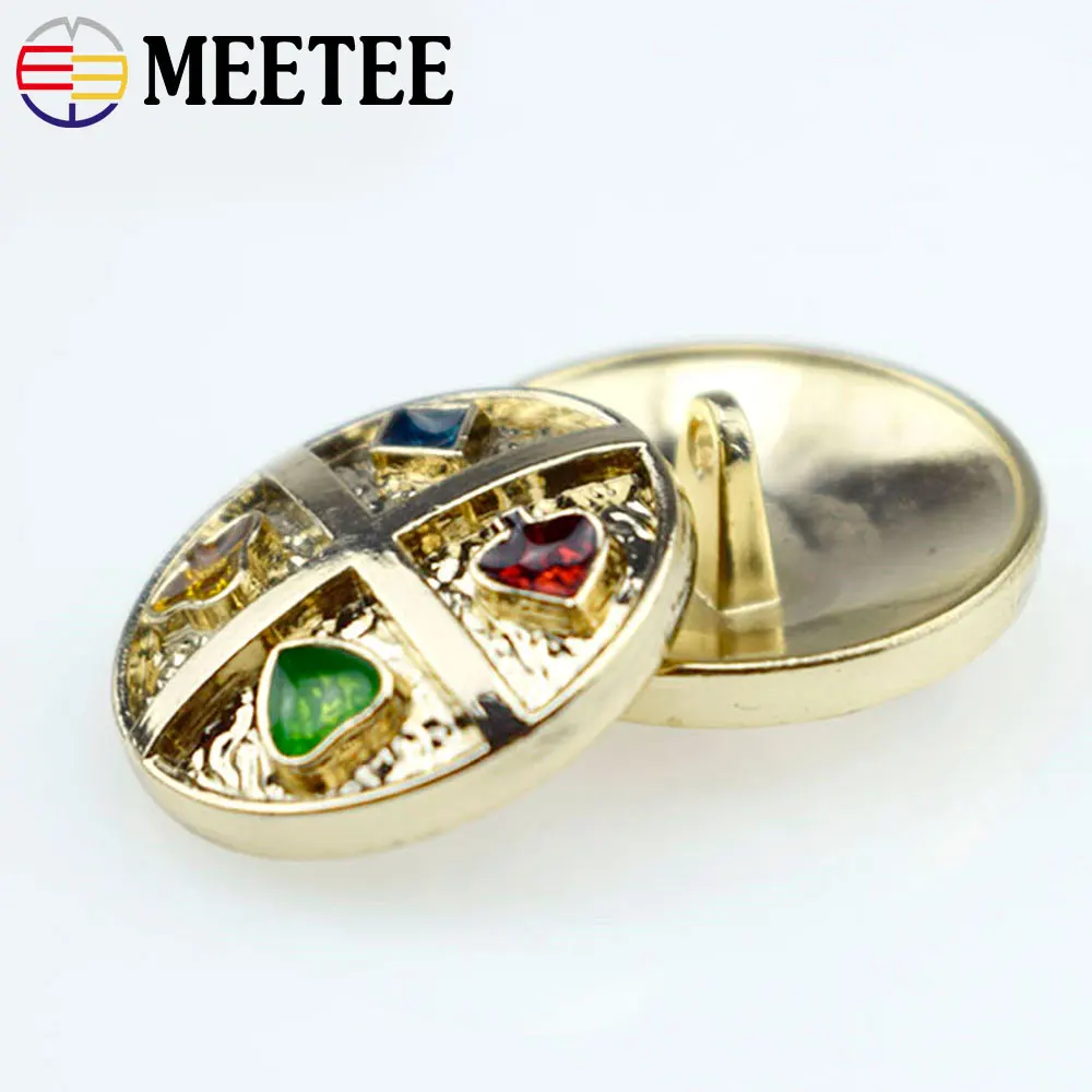 Meetee 10pcs 22mm/25mm High-grade Metal Shank Button Fashion Coat Decoration DIY Garment Scrapbook Sewing Material E2-3 | Дом и сад