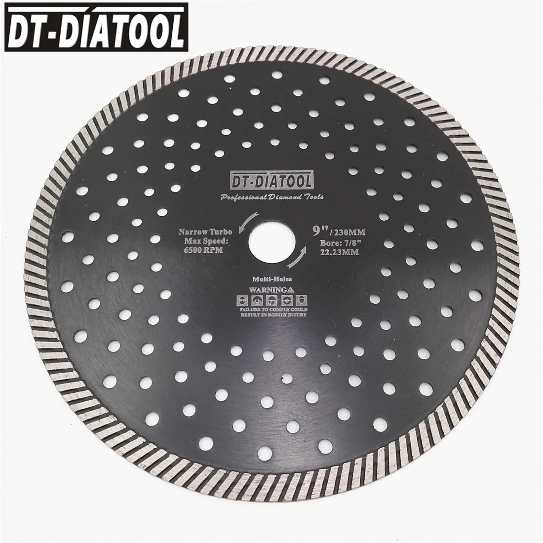

DT-DIATOOL 2pieces Wet Dry Diamond Narrow Turbo Multi Hole Saw Blade Diameter 125/230mm Cutting Disc for Granite Marble Concrete