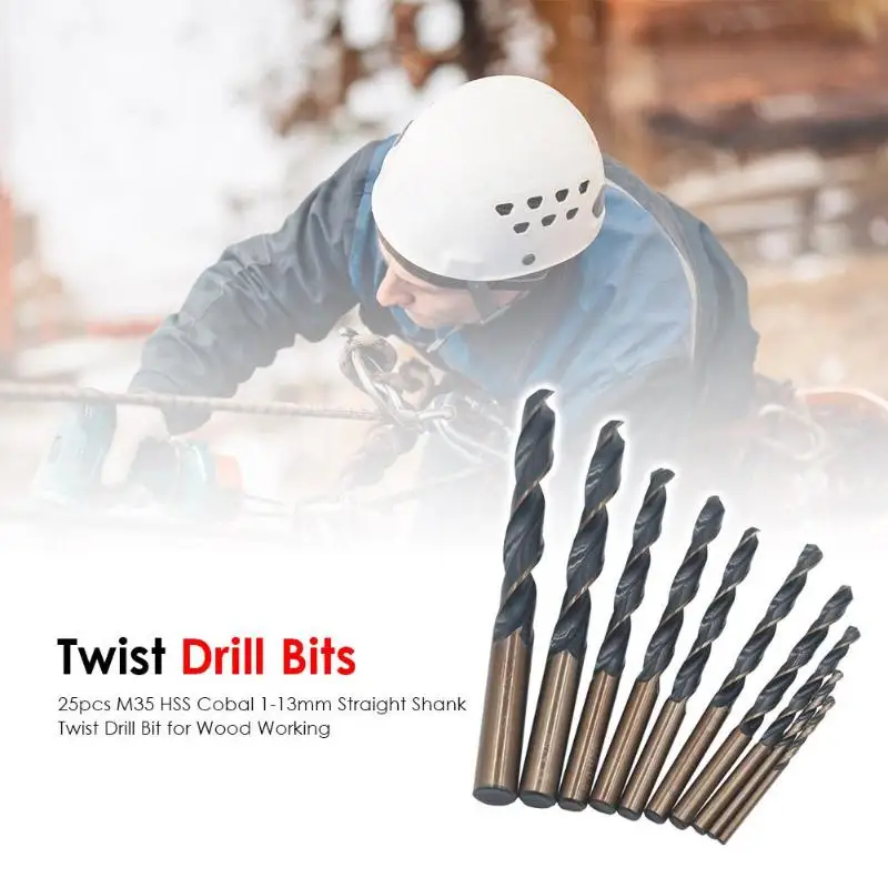 

HSS6542 Black Groove Straight Handle Twist Drill Bits Set for Wood Working