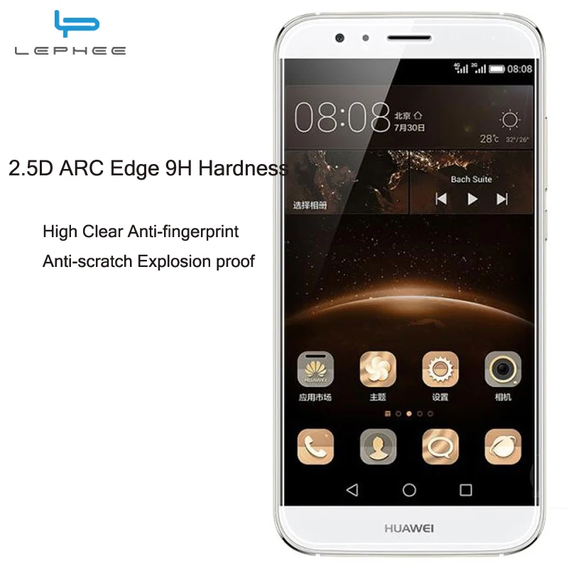 LEPHEE For Huawei G8 Tempered Glass Screen Protector G7 Plus Film GX8 Transparent Full Cover 2.5D Clear | Мобильные телефоны и