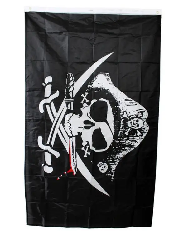 Дэдман грудь пиратский флаг трикорнер корабль Баннер Вымпел Jolly Roger Dead 3x5Ft