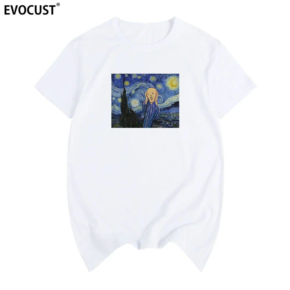 Футболка Мужская/Женская хлопковая с принтом Звездная ночь | Мужская одежда