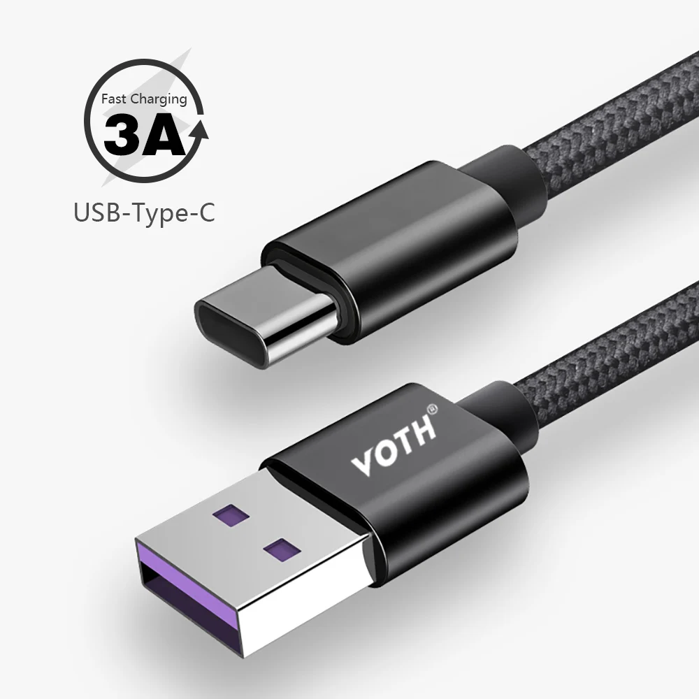 VOTH usb type c C кабель для samsung Xiaomi huawei LG Blackberry Быстрая Зарядка Кабели мобильный провод