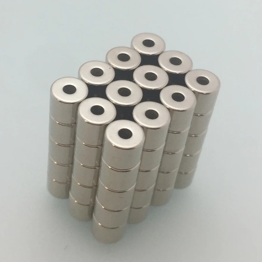 50 шт. Dia6-dia2x5mm отверстия 2 мм Маленькие Круглые неодимовые кольцевые магниты N50 Супер мощные сильные редкоземельные магниты NdFeB