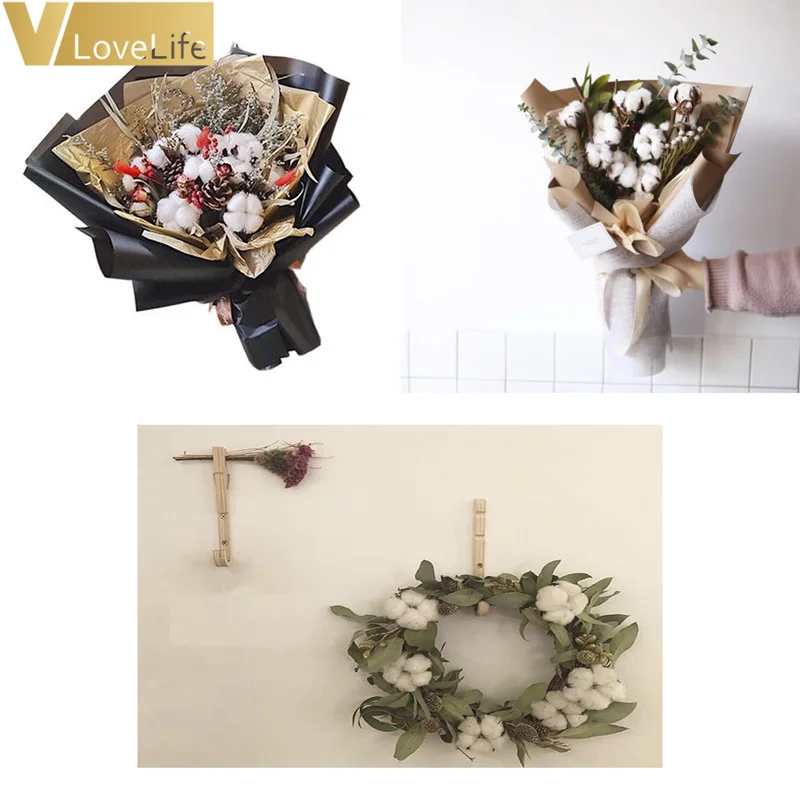 6 шт. хлопковый венок с натуральным цветком рождественские украшения для дома