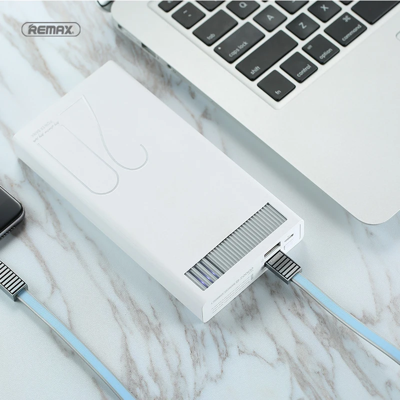 Внешний аккумулятор Remax с двумя USB портами и поддержкой быстрой зарядки 20000