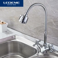 ledeme kitchen faucet dual holder and two kinds of water way outlet pipe tap basin plumbing hardware brass sink faucet l4319 3
