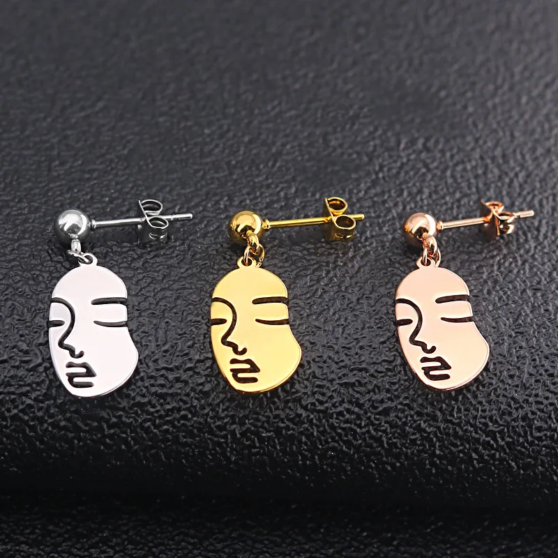 CHUKUI пользовательские Wacky абстрактный профиль человеческого лица серьги из