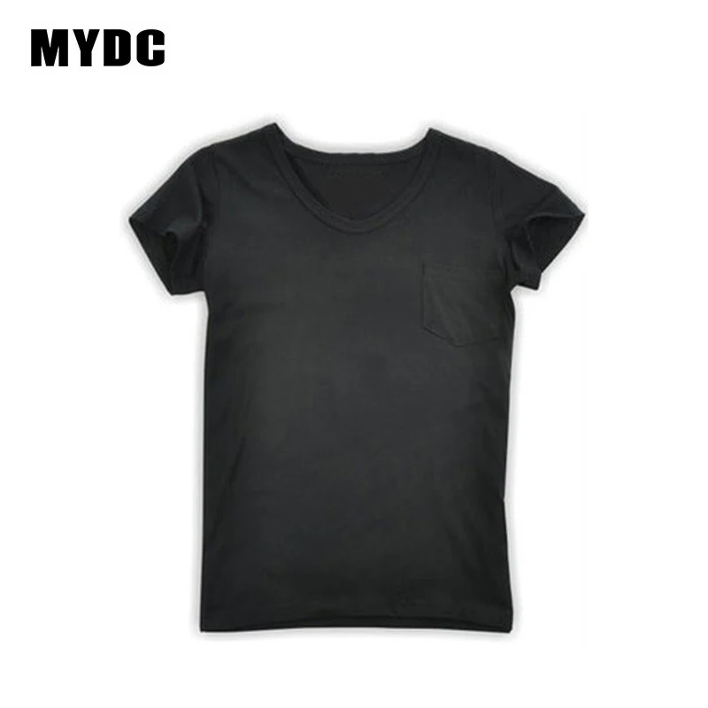 MYDC Летняя женская футболка из хлопка с коротким рукавом Повседневная v-образным