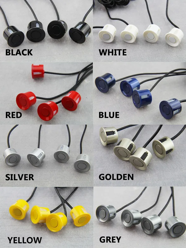 Парковочный датчик 4 шт. 22 мм парковки черный серебристый синий красный белый