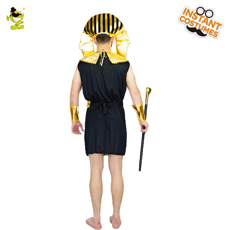 Взрослый Для мужчин золото египетского фараона Хэллоуина вечерние Косплэй для