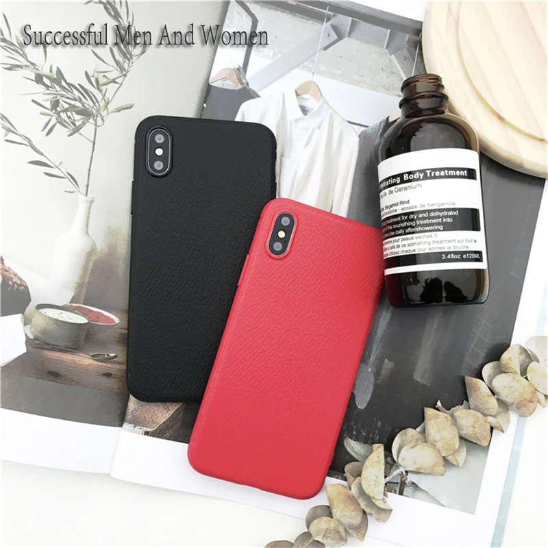Litchi Чехлы для iPhone X 10 8 7 6 6s оригинальный Дизайн Высокое качество заднюю крышку
