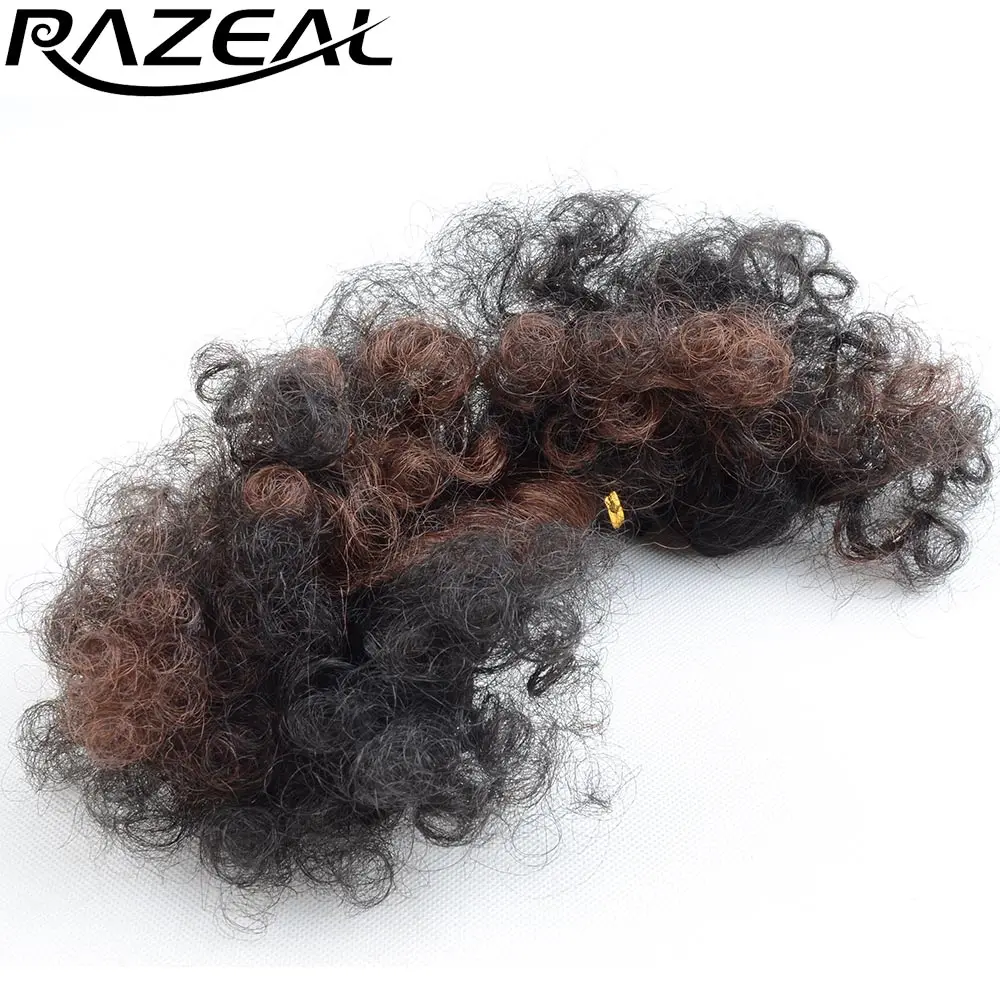 Razeal 6inch 60g/pack 3PCS Synthetic Crochet Braids Afro Kinky Curly Braid Ombre Braiding Hair Extensions High Temperature fiber |