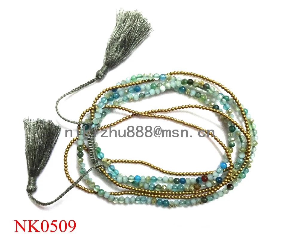 Модные ювелирные изделия многослойное ожерелье камень с кисточкой длинное из